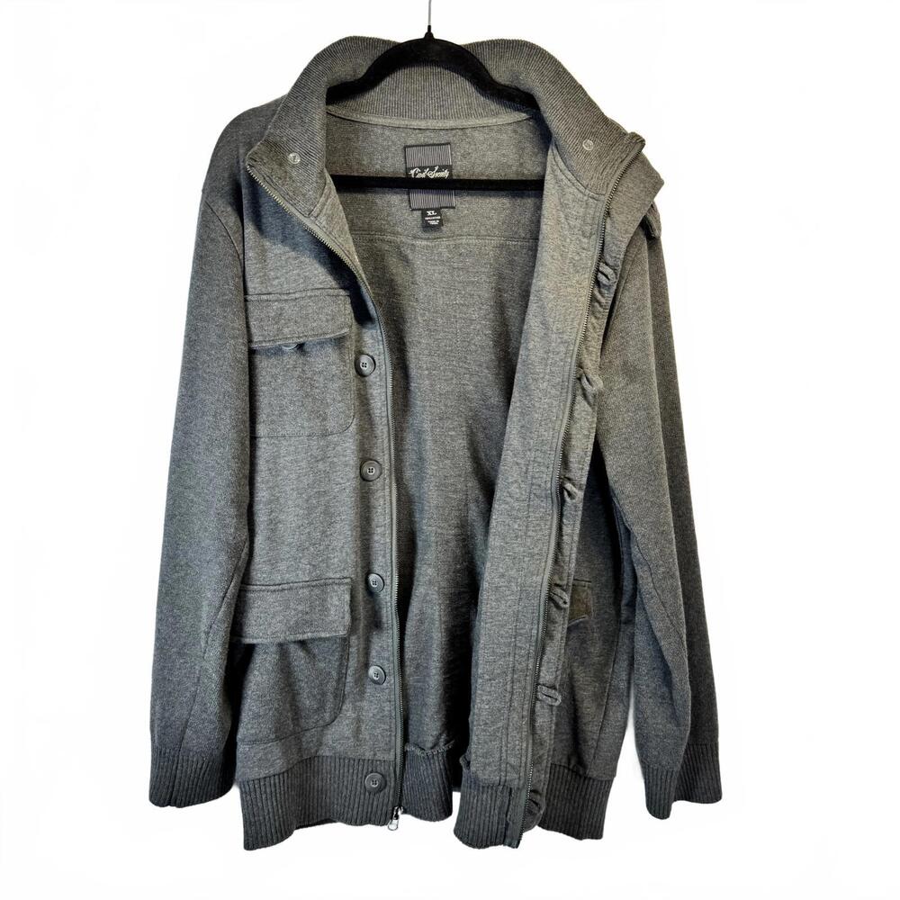 Civil Society Men's‎ Gray Cotton Cardigan Sweater XL